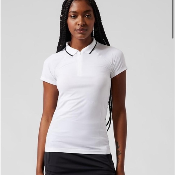 Athleta Momentum Seamless Polo Fitted Short Sleeve Tee *NWT* XL - Picture 9 of 16